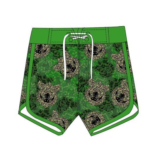 Mauka Boys Pua’a Green Camo board shorts
