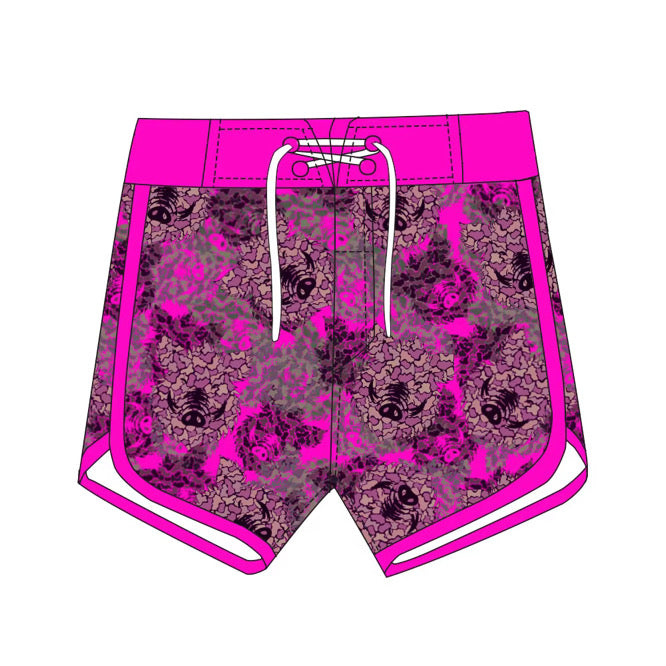 Mauka Boys Pua'a Pink Camo board shorts